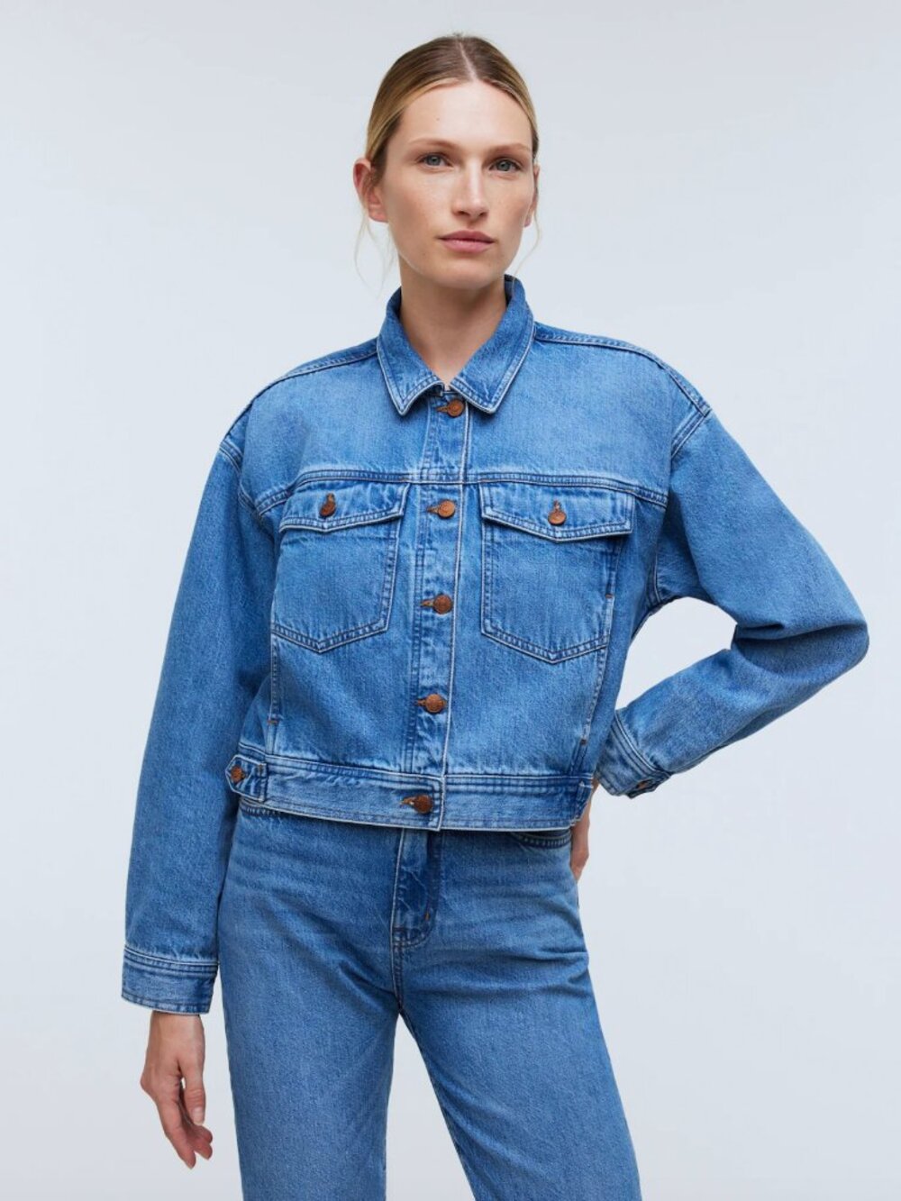 Madewell Button-Front Denim Jacket in Grenhart Wash Size S